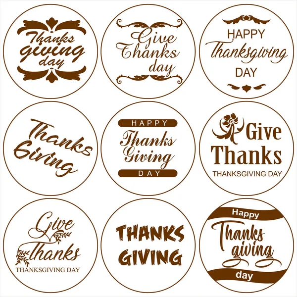 День Благодарения. Типографский набор по кругу . — стоковый вектор