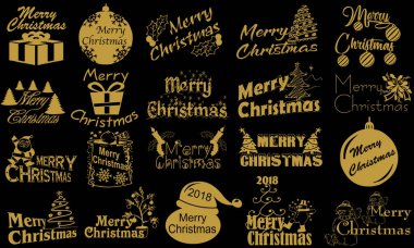 Mutlu Noeller. Tipografi ayarlayın. Vektör logo, amblem, metin tasarım. 