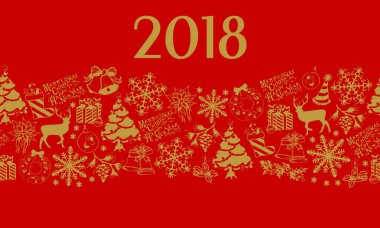 Noel ve yeni yıl öğeleri metin ile. 