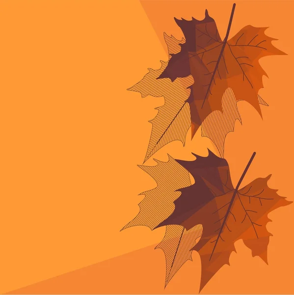 Fundo com folhas de bordo de outono poligonal —  Vetores de Stock