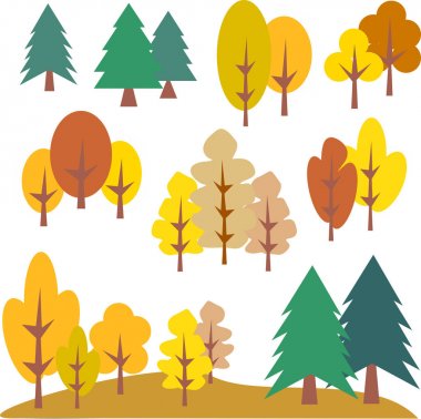 Sonbahar ağaçlar koleksiyonu.