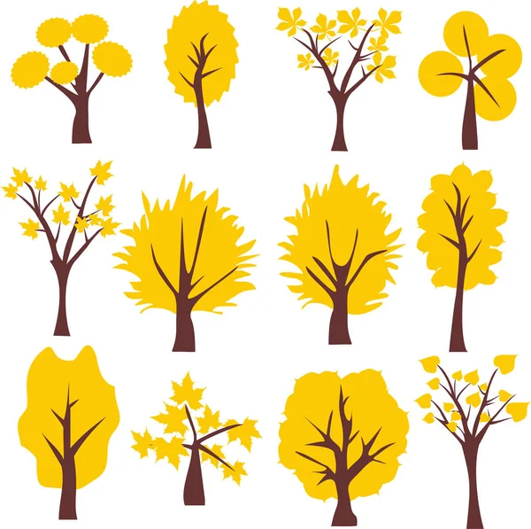 Collection d'arbres d'automne . — Image vectorielle
