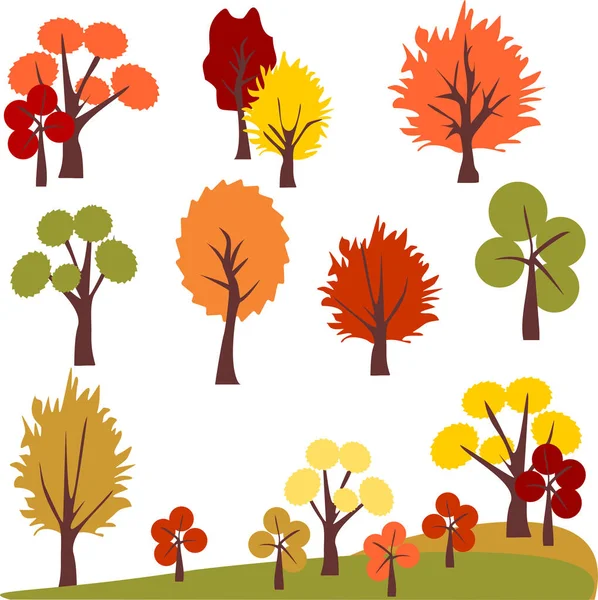 Colección de árboles de otoño . — Archivo Imágenes Vectoriales