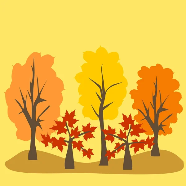 Árboles de otoño en el paisaje . — Archivo Imágenes Vectoriales