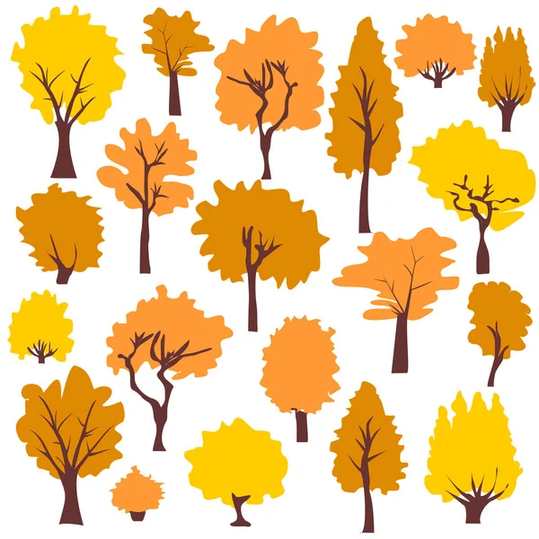 Sammlung von Herbstbäumen. — Stockvektor