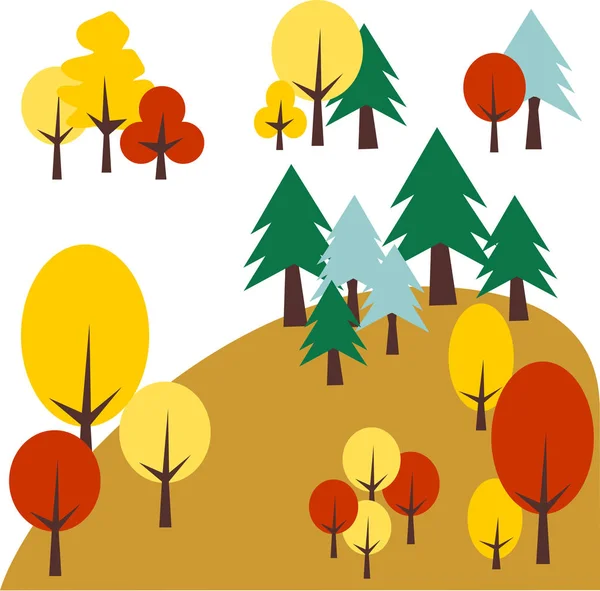 Colección de árboles abstractos de otoño . — Vector de stock