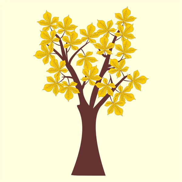 Herbstbaum. Vektorgrafische Illustration. — Stockvektor