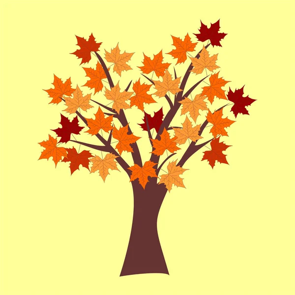 Herbstbaum. Vektorgrafische Illustration. — Stockvektor