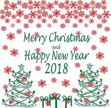Mutlu Noeller ve mutlu yeni yıl 2018. Mevsim Selam. 