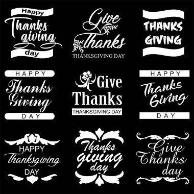 Tipografik Şükran günü tasarım - mutlu şükran günü.
