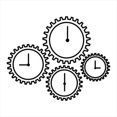 Zaman yönetimi simgesini. Düz tasarım. İş kavramı.