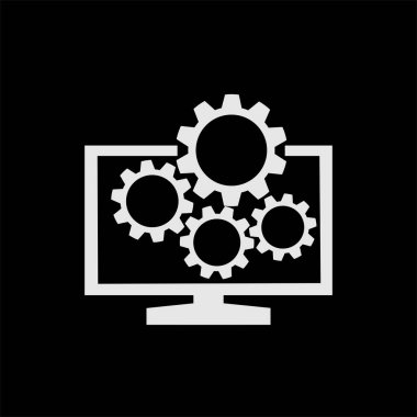 Veri yönetimi simgesi. Düz tasarım. İş kavramı