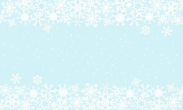 Фон Белыми Снежинками Векторный Рисунок Зимы Границы — стоковый вектор