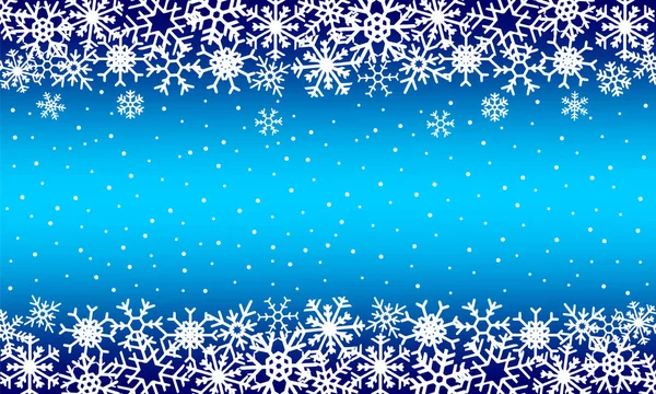 Hintergrund Mit Weißen Schneeflocken Vektorgrafik Wintermuster Oder Rand — Stockvektor