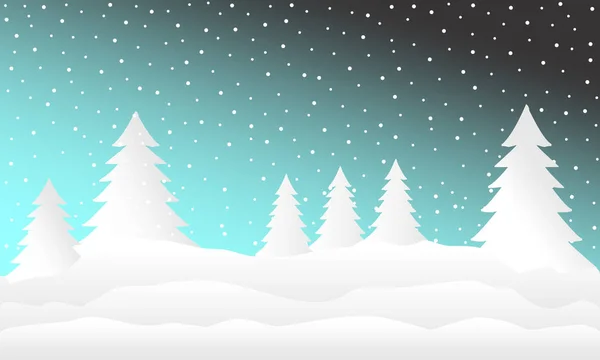 Winter Landscape Background Ilustração Vetorial Plana — Vetor de Stock