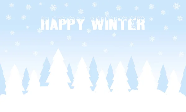 Hintergrund Mit Schnee Und Mit Kreideschrift Gezeichnet Frohen Winter Frohe — Stockvektor