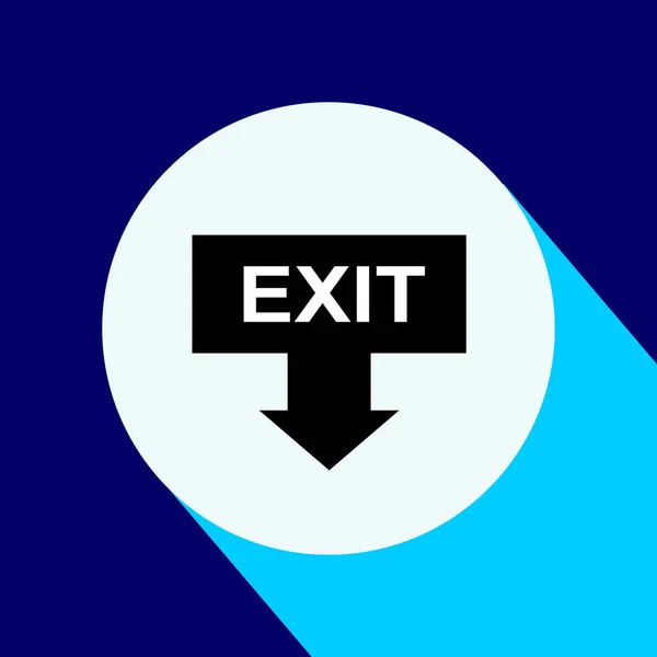 Exit Zeiger Flaches Symbol Mit Langem Schatten Vektor Illustration Isoliert — Stockvektor