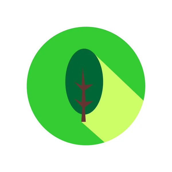 Icono Diseño Plano Árbol Con Sombra Larga Ilustración Vectorial Aislada — Vector de stock