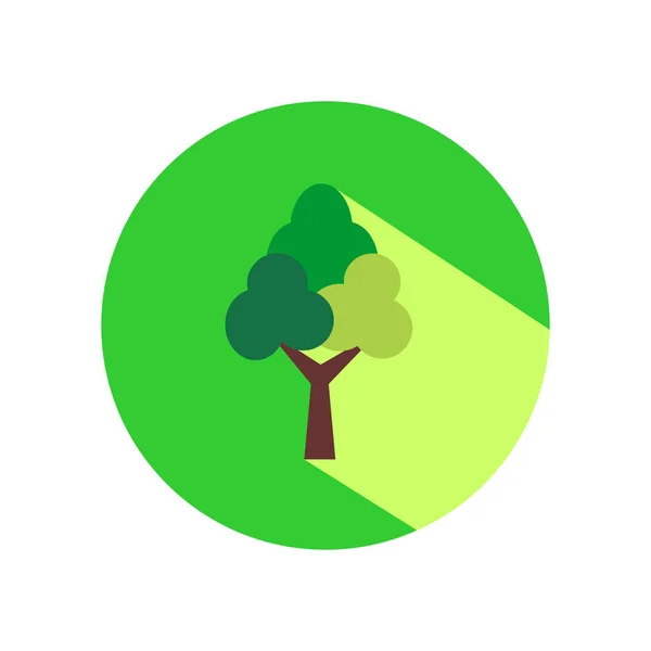 Ícone Design Plano Árvore Com Sombra Longa Ilustração Vetorial Isolada — Vetor de Stock