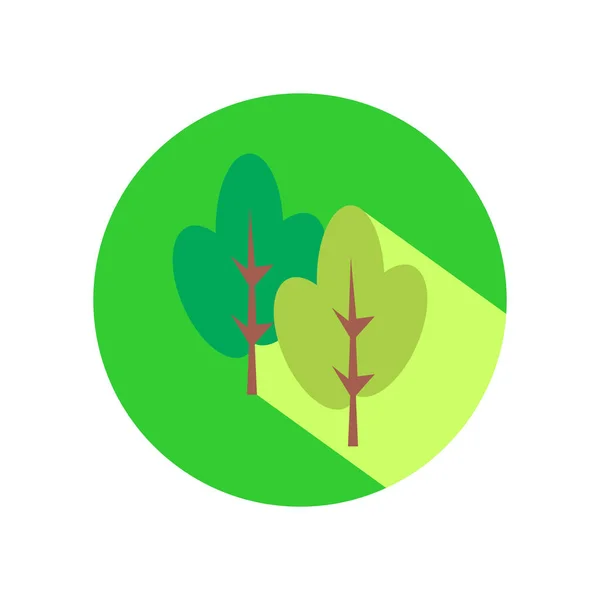 Ikonę Płaska Konstrukcja Długi Cień Drzewa Ilustracja Wektora Projektowania Grafiki — Wektor stockowy