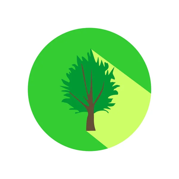 Icono Diseño Plano Árbol Con Sombra Larga Ilustración Vectorial Aislada — Archivo Imágenes Vectoriales