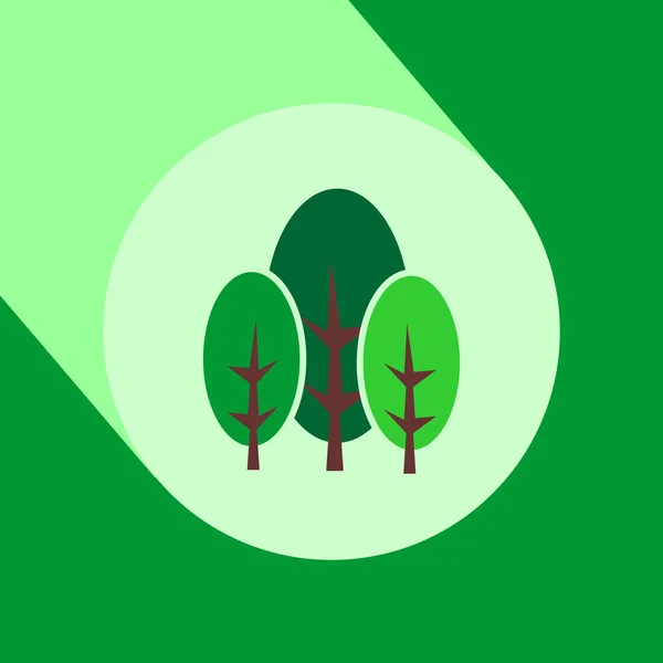 Icono Diseño Plano Árbol Con Sombra Larga Ilustración Vectorial Aislada — Vector de stock