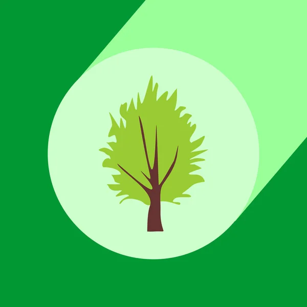 Icono Diseño Plano Árbol Con Sombra Larga Ilustración Vectorial Aislada — Vector de stock