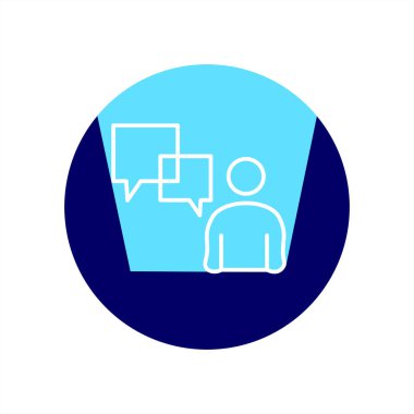 Destek halkı. Satırı simgesi uzun gölge ile. Vektör illüstrasyon izole için grafik ve web tasarım.