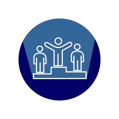 Kaide üzerinde kişinin görüntüsü. Satırı simgesi uzun gölge ile. Vektör illüstrasyon izole için grafik ve web tasarım.