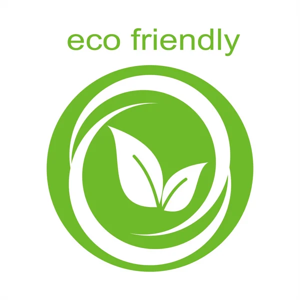 Green Eco Design Label Entreprise Respectueux Feuilles Vectorielles Cercle — Image vectorielle
