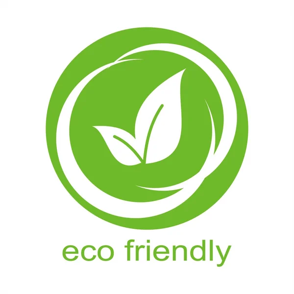 Green Eco Amigável Design Etiquetas Negócios Vetor Folhas Círculo — Vetor de Stock