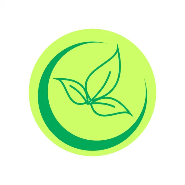Πράσινη Eco Επιχείρηση Σχεδιασμού Ετικέτας Διάνυσμα Φύλλα Κύκλο — Διανυσματικό Αρχείο