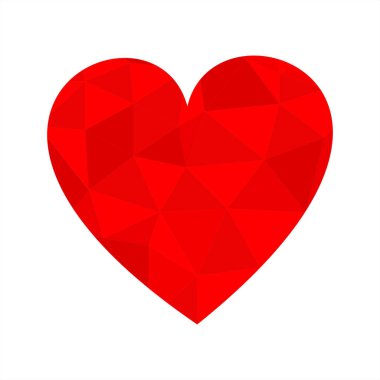 Sevgililer günü kartı tasarım şablonu. Düşük Poli kalpler. Soyut grafik illüstrasyon.