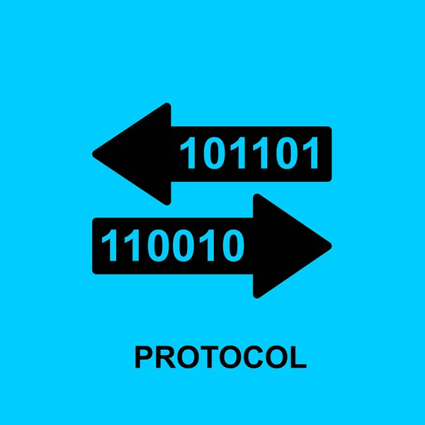Block Chain Flat Icon Protocol Symbol Vector Illustration Block Chain — Stock Vector