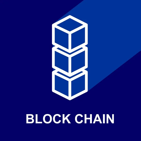 Blockchain Web Symbol Mit Langem Schatten Konzept Oder Symbol Der — Stockvektor