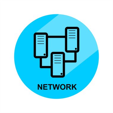 Daire içinde uzun gölge simgesiyle. Blok zinciri sembolü.