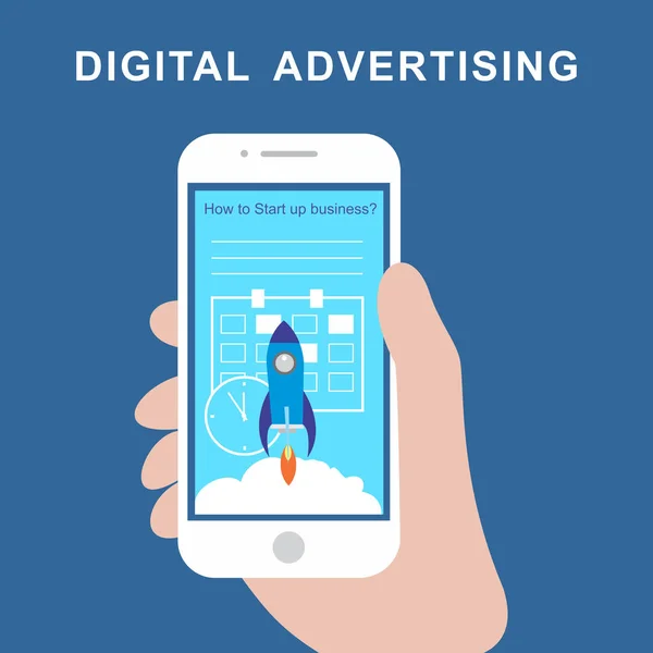 Digitale Werbung Zeigt Soziale Medien Online Marketing Konzept Zur Vektorillustration — Stockvektor