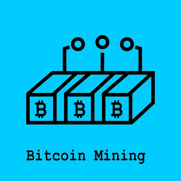 Blok Zinciri Düz Simgesi Bitcoin Maden Sembolü Vektör Çizim Blok — Stok Vektör