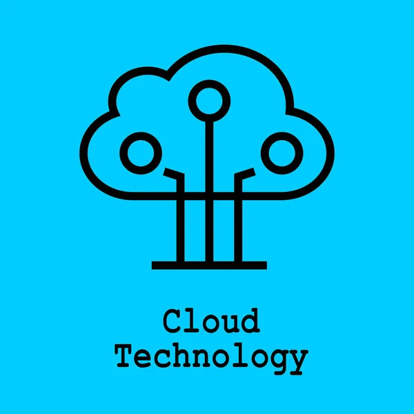 Chaîne Blocs Icône Plate Symbole Technologie Cloud Illustration Vectorielle Concept — Image vectorielle