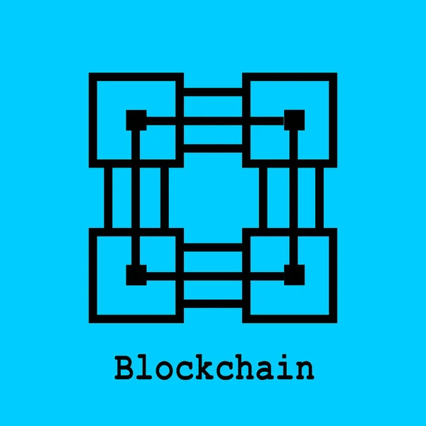 Block Chain Flat Icon Vector Illustration Block Chain Technology Concept — Stock Vector