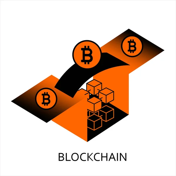 Blok Chain Vector Achtergrond Illustratie Cryptocurrency Concept — Stockvector