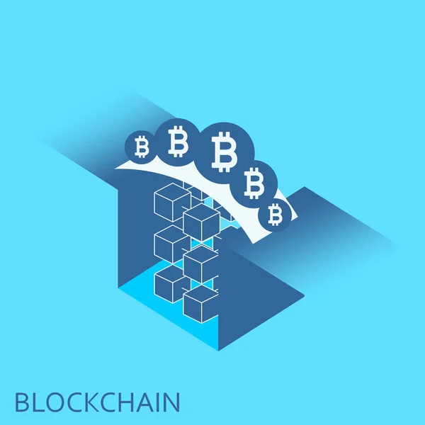 Block Chain Vector Hintergrundillustration Kryptowährungskonzept — Stockvektor