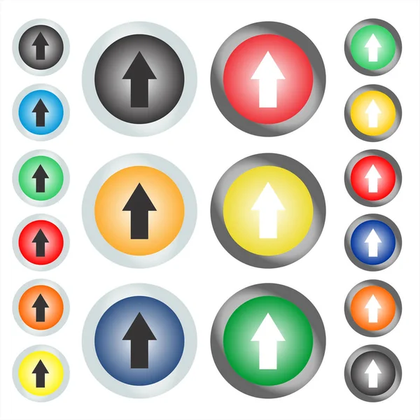 Set Circular Web Buttons Icons Which Arrow Points Vector Graphic — Stock Vector