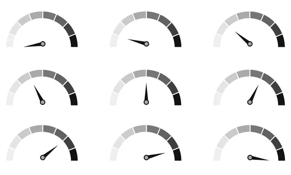 Rychloměr Nebo Hodnocení Metr Známky Infografika Prvek Měřidla Vektorové Grafické — Stockový vektor