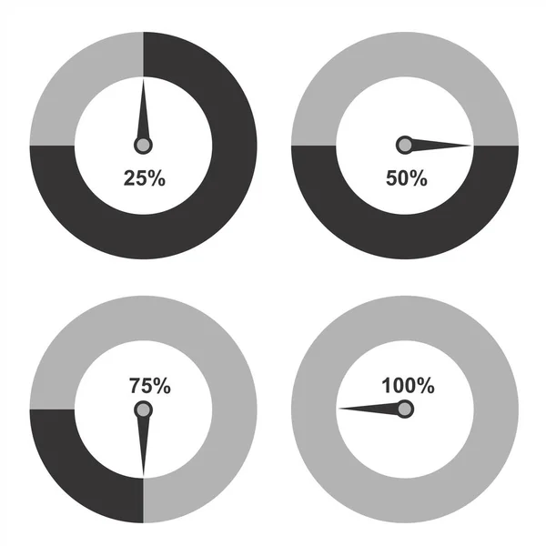 Set Circle Percentage Diagrams Infographics Design Elements Vector Graphic Illustration — Stock Vector