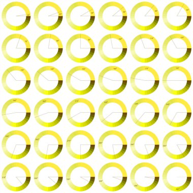 10-360 derece daire diyagramları için Infographics tasarım öğeleri kümesi. Vektör grafik illüstrasyon.