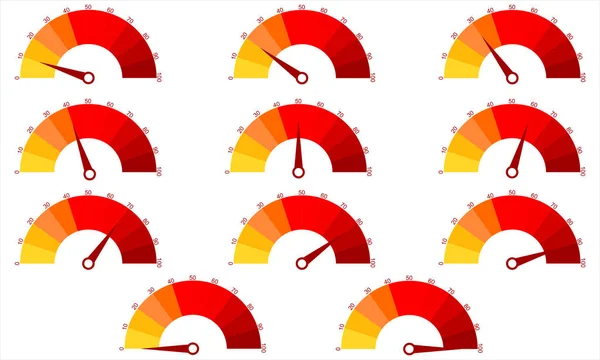 Conjunto Diagramas Numéricos 100 Listos Para Usar Para Diseño Web — Vector de stock