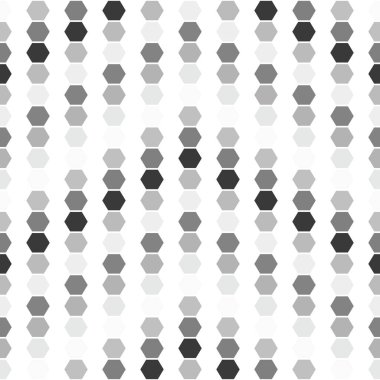 Gri ve beyaz sorunsuz arka üzerinde ok gösterir. Vektör poligonal desen altıgen yaptı.