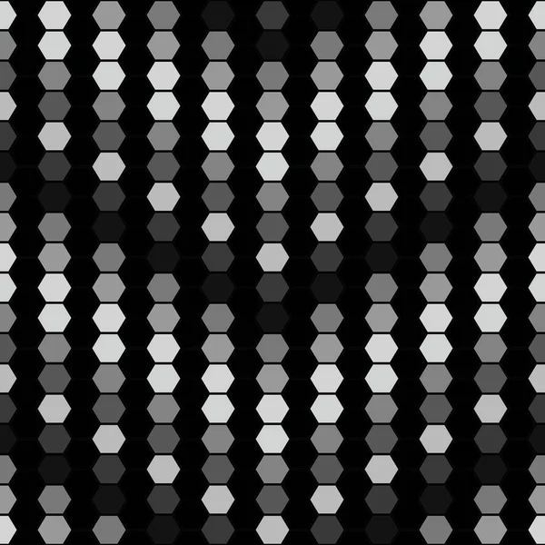 灰色和黑色无缝背景 箭头指向下 用六边形制作的矢量多边形图案 — 图库矢量图片