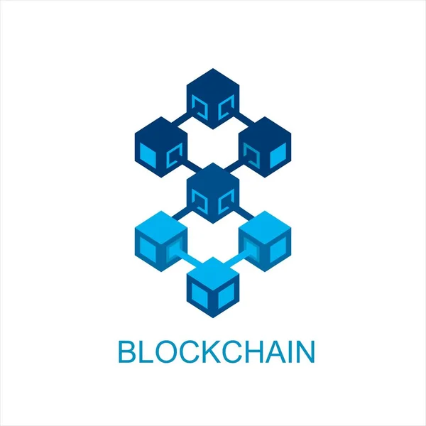 Technologia Blockchain Lub Bussines Wektor Ikona Płaski Kryptografii Kostki Bloku — Wektor stockowy